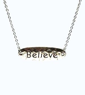 Indio Jewelry Silver Believe Stainless Steel Necklace #7075